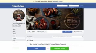 
                            12. Tony Roma's World Famous Ribs - Videos | Facebook