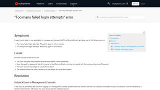 
                            4. “Too many failed login attempts” error - OutSystems