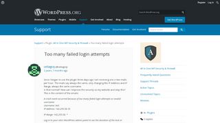 
                            10. Too many failed login attempts | WordPress.org