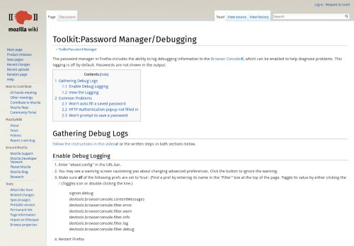 
                            13. Toolkit:Password Manager/Debugging - MozillaWiki