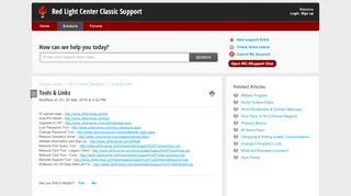 
                            4. Tools and Links : Red Light Center Classic Support