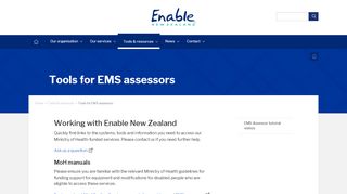 
                            1. Tools for EMS assessors » Enable New Zealand