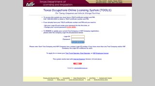 
                            4. TOOLS Login - tdLR - Texas.gov