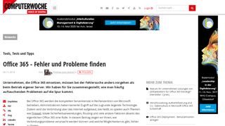 
                            9. Tools, Tests und Tipps: Office 365 - Fehler und Probleme finden ...