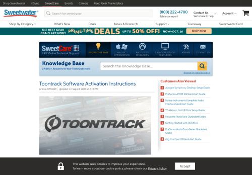 
                            2. Toontrack Software Activation Instructions | Sweetwater