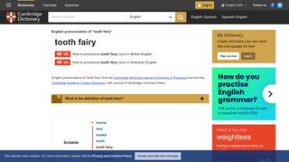 
                            10. TOOTH FAIRY | Pronunciation in English - Cambridge Dictionary