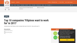 
                            11. Top 10 companies 'Filipinos want to work for' in 2017 - Rappler
