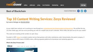 
                            8. Top 10 Content Writing Services: Zerys Reviewed - Media Shower