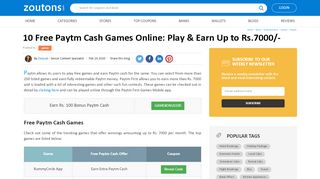 
                            11. Top 10 Free Paytm Cash Earning Games Online: Play & Earn Up to Rs ...