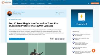
                            11. Top 10 Free Plagiarism Detection Tools For eLearning Professionals ...