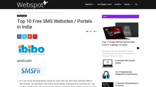 
                            8. Top 10 Free SMS Websites / Best Free SMS Portals in India