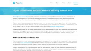 
                            11. Top 10 Free Windows Password Recovery Tool in 2019 - PassMoz