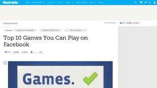 
                            12. Top 10 Games You Can Play on Facebook - Mashable