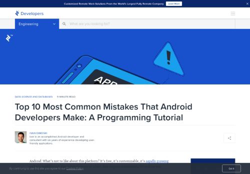 
                            11. Top 10 Most Common Mistakes That Android Developers Make | Toptal