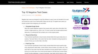 
                            11. Top 10 Negative Test Cases — Testing Excellence