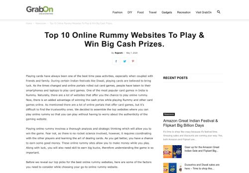 
                            3. Top 10 Online Rummy Websites To Play & Win Big Cash Prizes.