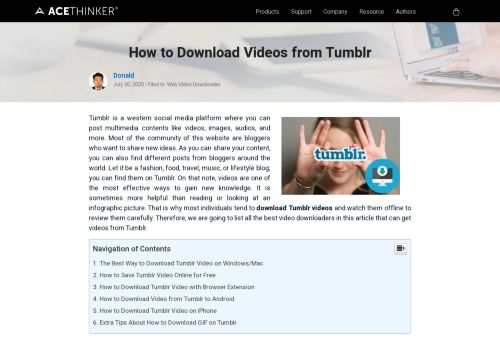 
                            9. Top 10 Tumblr Downloader to Save and Download Tumblr Video