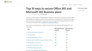 
                            9. Top 10 ways to secure Office 365 and Microsoft 365 Business plans ...