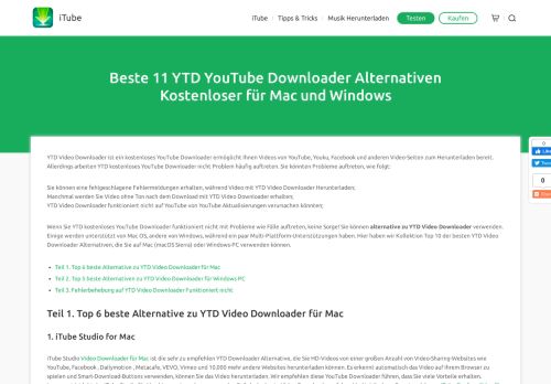 
                            10. Top 11 kostenloser Alternativen zu YTD Downloader für Mac und ...