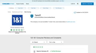 
                            10. Top 114 Reviews and Complaints about 1&1 - ConsumerAffairs.com