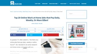 
                            12. Top 12 Online Jobs that Pay Daily, Weekly, or More Often