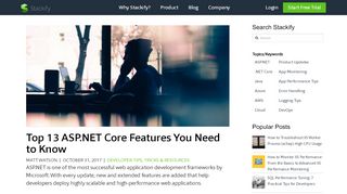 
                            13. Top 13 ASP.NET Core Features You Need to Know - Stackify