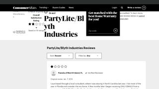 
                            12. Top 132 Reviews and Complaints about PartyLite/Blyth Industries