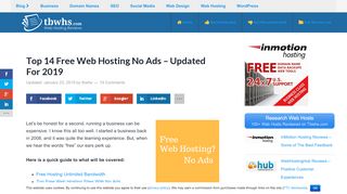 
                            8. Top 14 Free Web Hosting No Ads - Updated For 2018 |