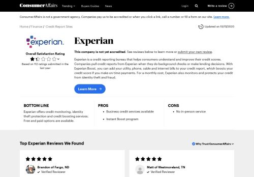 
                            12. Top 1,509 Reviews and Complaints about Experian