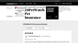 
                            10. Top 171 Reviews and Complaints about 24PetWatch Pet Insurance
