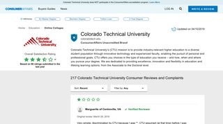 
                            8. Top 211 Reviews and Complaints about Colorado Technical University