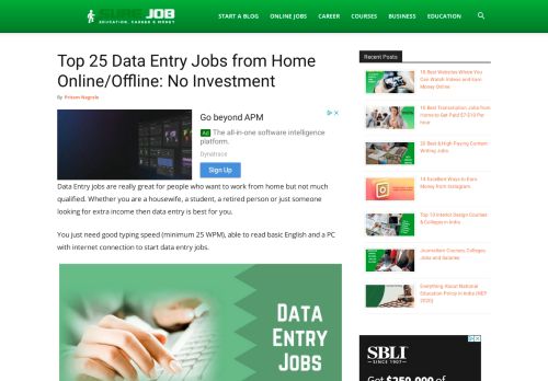 
                            7. Top 25 Data Entry Jobs from Home Online/Offline: No Investment