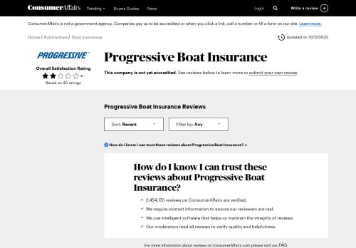 
                            12. Top 26 Reviews and Complaints about Progressive Boat Insurance