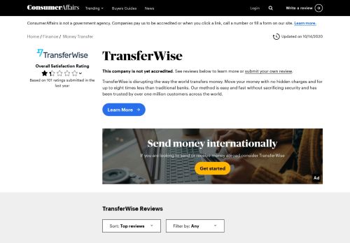
                            12. Top 365 Reviews and Complaints about TransferWise