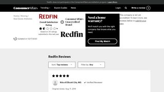 
                            11. Top 48 Reviews and Complaints about Redfin - ConsumerAffairs.com