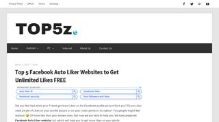 
                            4. Top 5 Facebook Auto Liker Websites to Get Unlimited Likes FREE ...