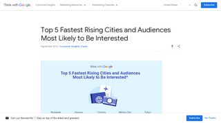 
                            9. Top 5 Fastest Rising Cities and Audiences Most Likely to Be Interested