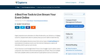 
                            9. Top 5 Free Tools to Live Stream Your Event Online - Capterra Blog