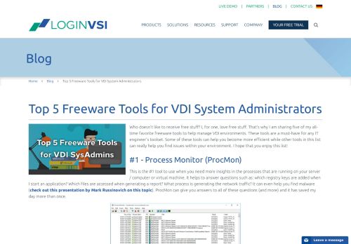 
                            7. Top 5 Freeware Tools for VDI System Administrators - Login VSI