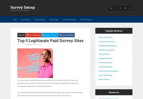 
                            12. Top 5 Legitimate Paid Survey Sites | SurveySatrap