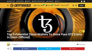 
                            8. Top 5 Potential Tezos Wallets To Store Your XTZ Coins In (Non ...