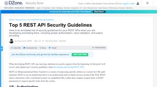 
                            9. Top 5 REST API Security Guidelines - DZone Security