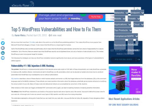 
                            8. Top 5 WordPress Vulnerabilities and How to Fix Them - eSecurity Planet