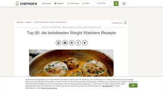 
                            9. Top 50: die beliebtesten Weight Watchers Rezepte | Chefkoch.de