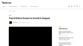 
                            2. Top 6 Online Scams to Avoid in August - Tech.Co