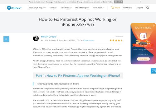 
                            9. Top 6 Solutions to Fix Pinterest not Working on iPhone - iMyFone