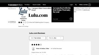 
                            13. Top 62 Reviews and Complaints about Lulu.com