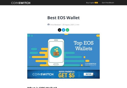 
                            2. Top 7 Best EOS Wallets in 2019 [Updated EOS Wallets Compared]