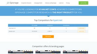 
                            9. Top Competitors for kyani.net - iSpionage