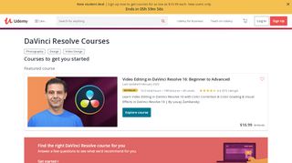 
                            11. Top DaVinci Resolve Courses Online - Updated February 2019 | Udemy